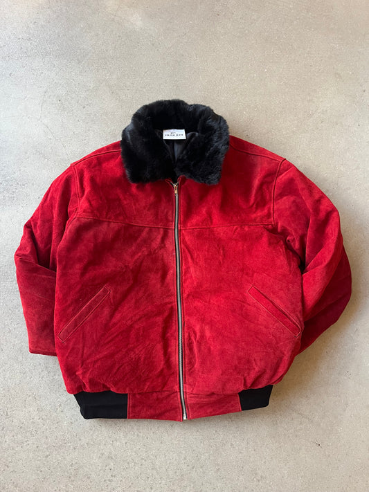 Vintage Suede Jacket Red Size Large