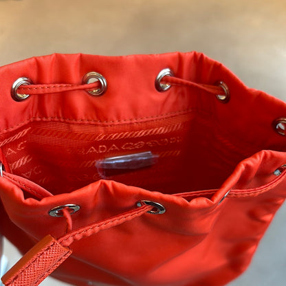 Prada Mini Re-Nylon Bucket Bag Orange