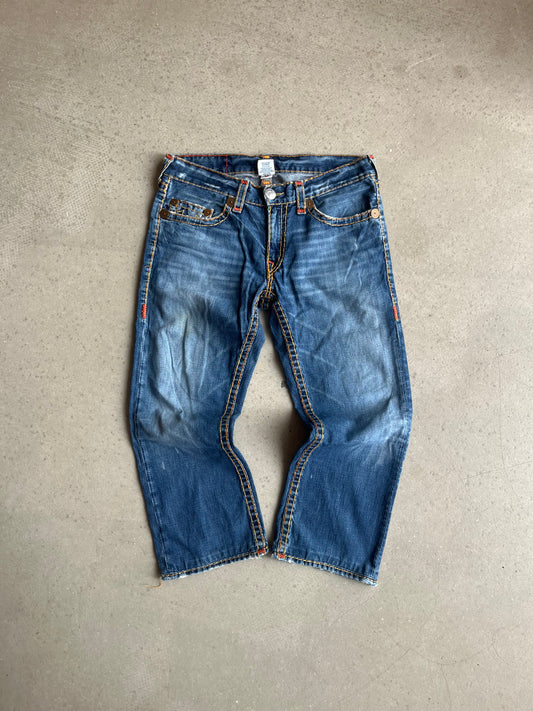 True Religion Bobby Super T Orange Stitch Jeans 36