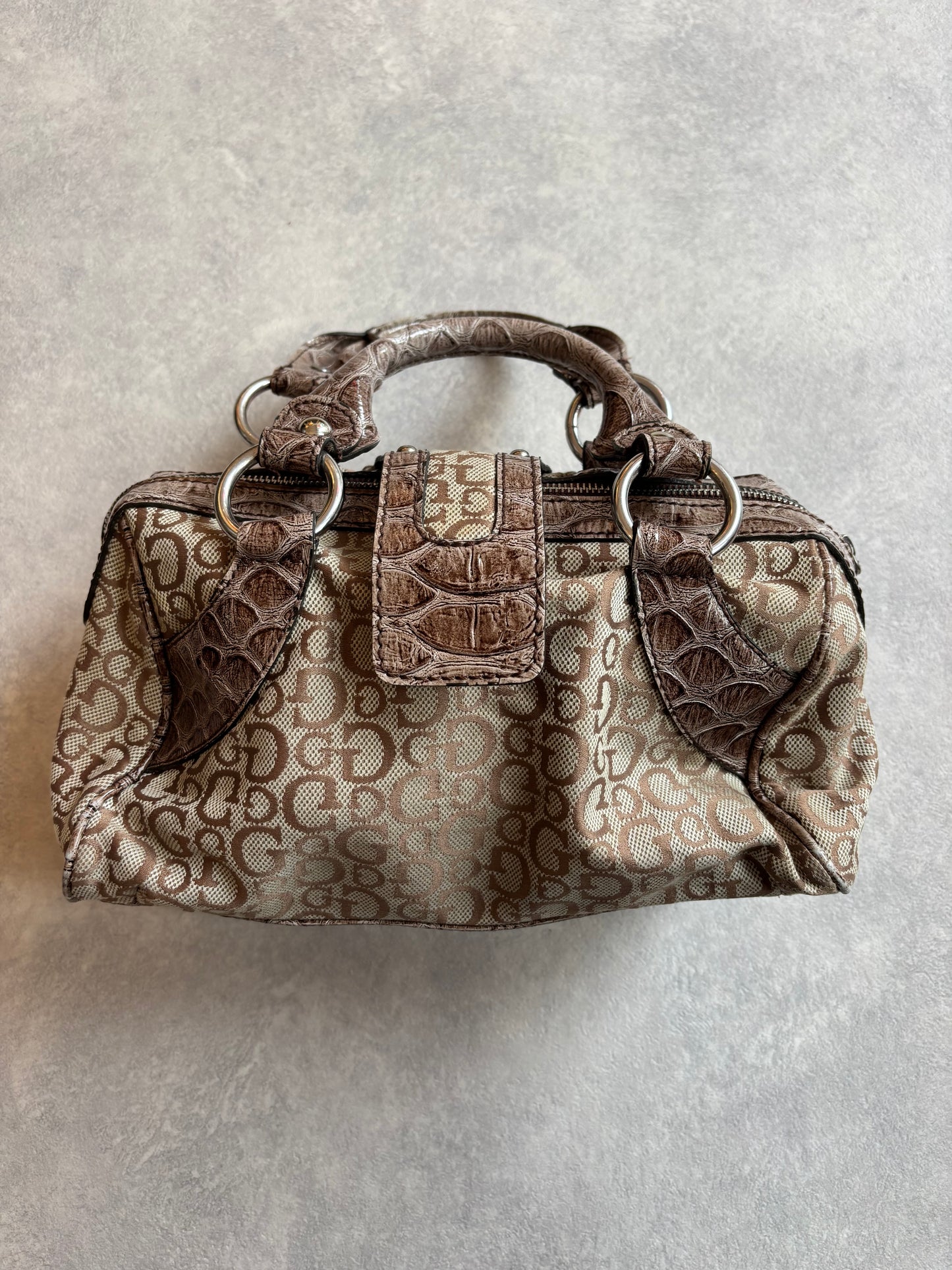 Guess G Buckle Faux Croc Monogram