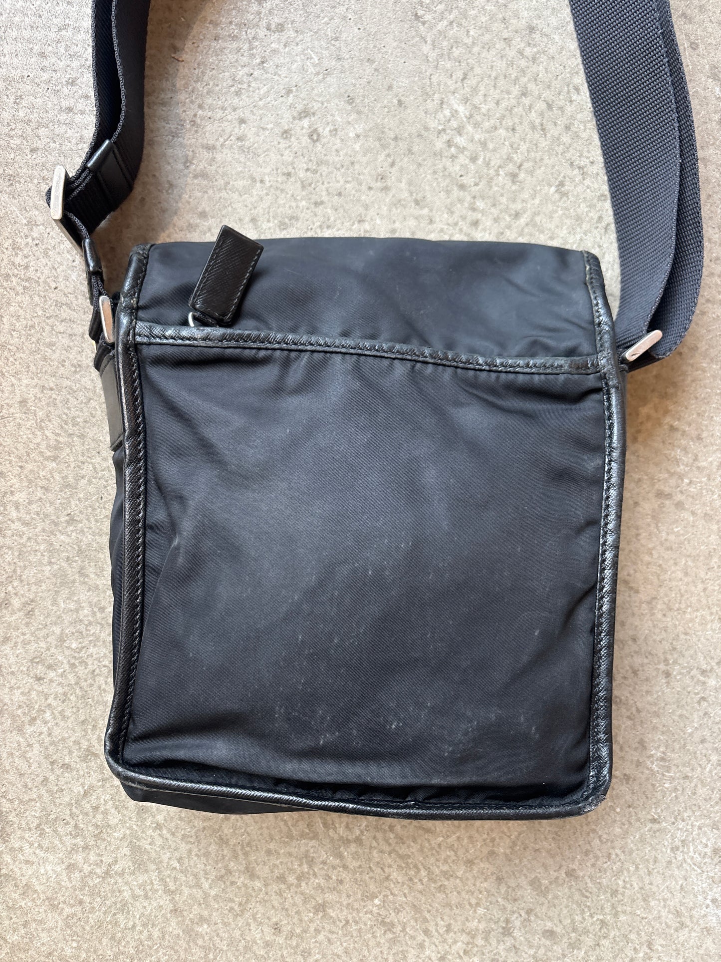 Prada Nylon Crossbody Buckle Bag Black