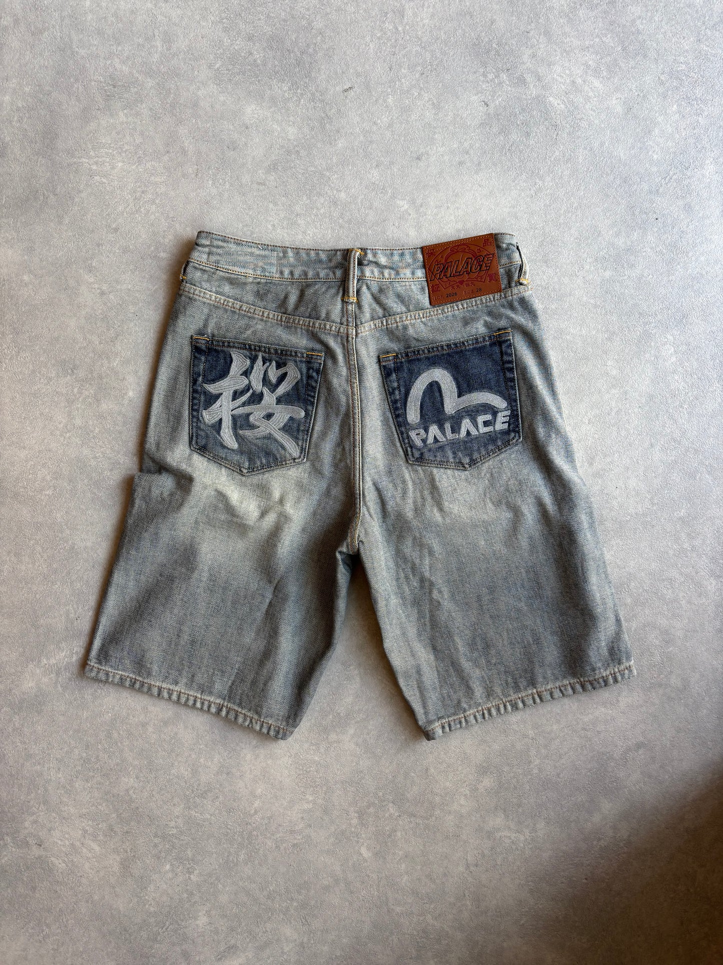Palace Evisu Long Denim Short Reverse Indigo