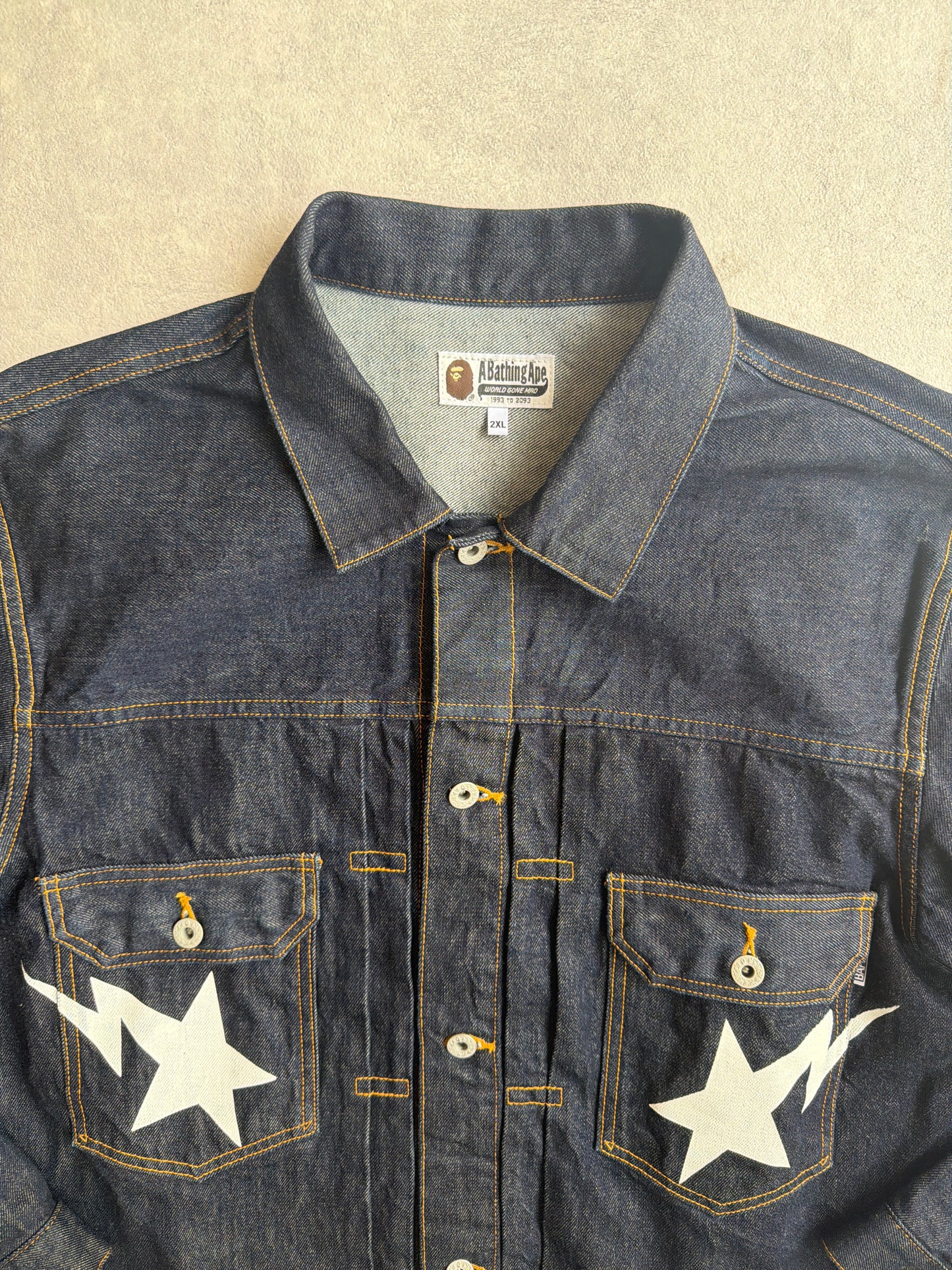 Bape Indigo STA Type-02 Denim Jacket 2XL