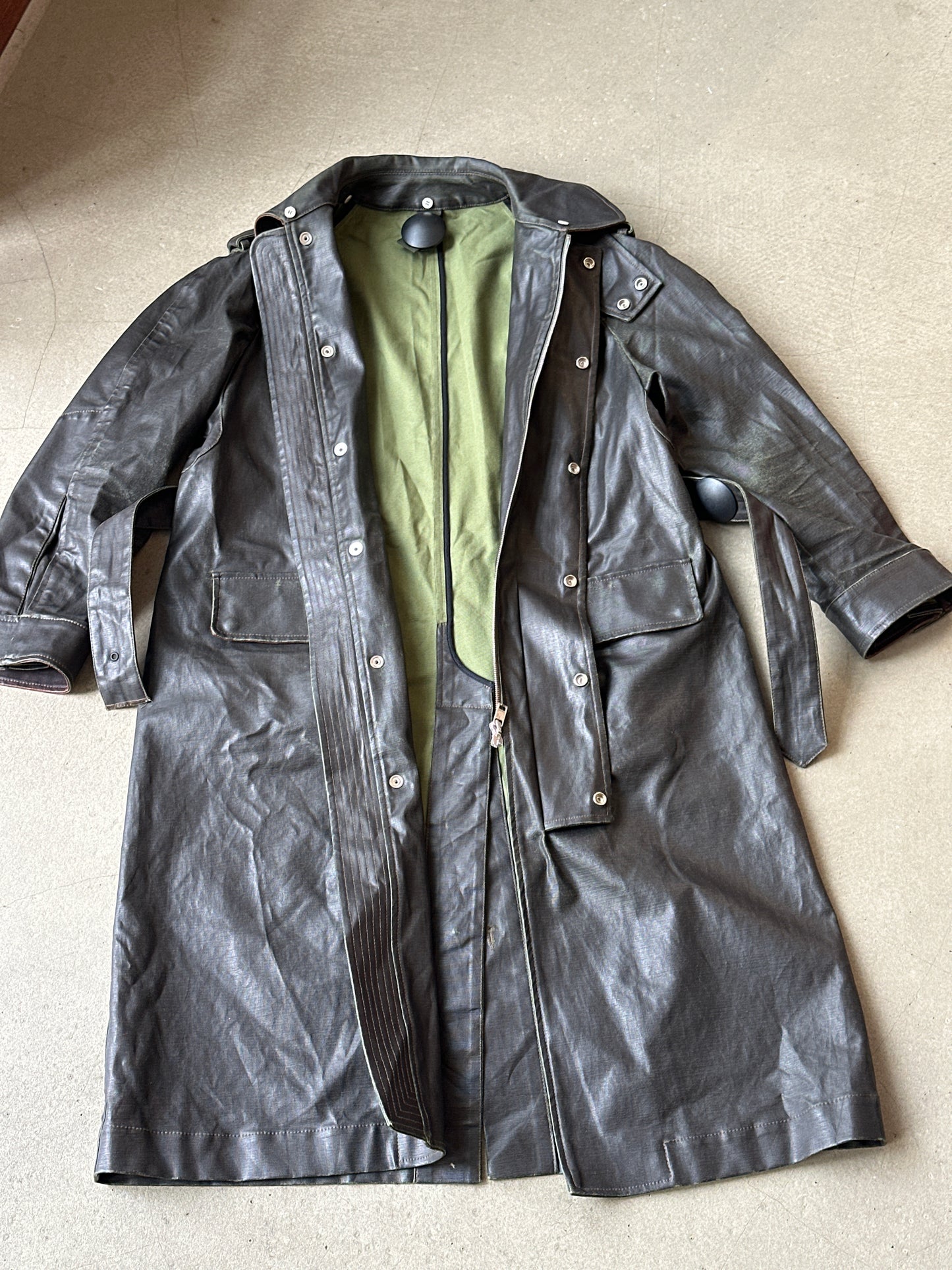 Diesel Ramskin Leather Trench Coat XXS