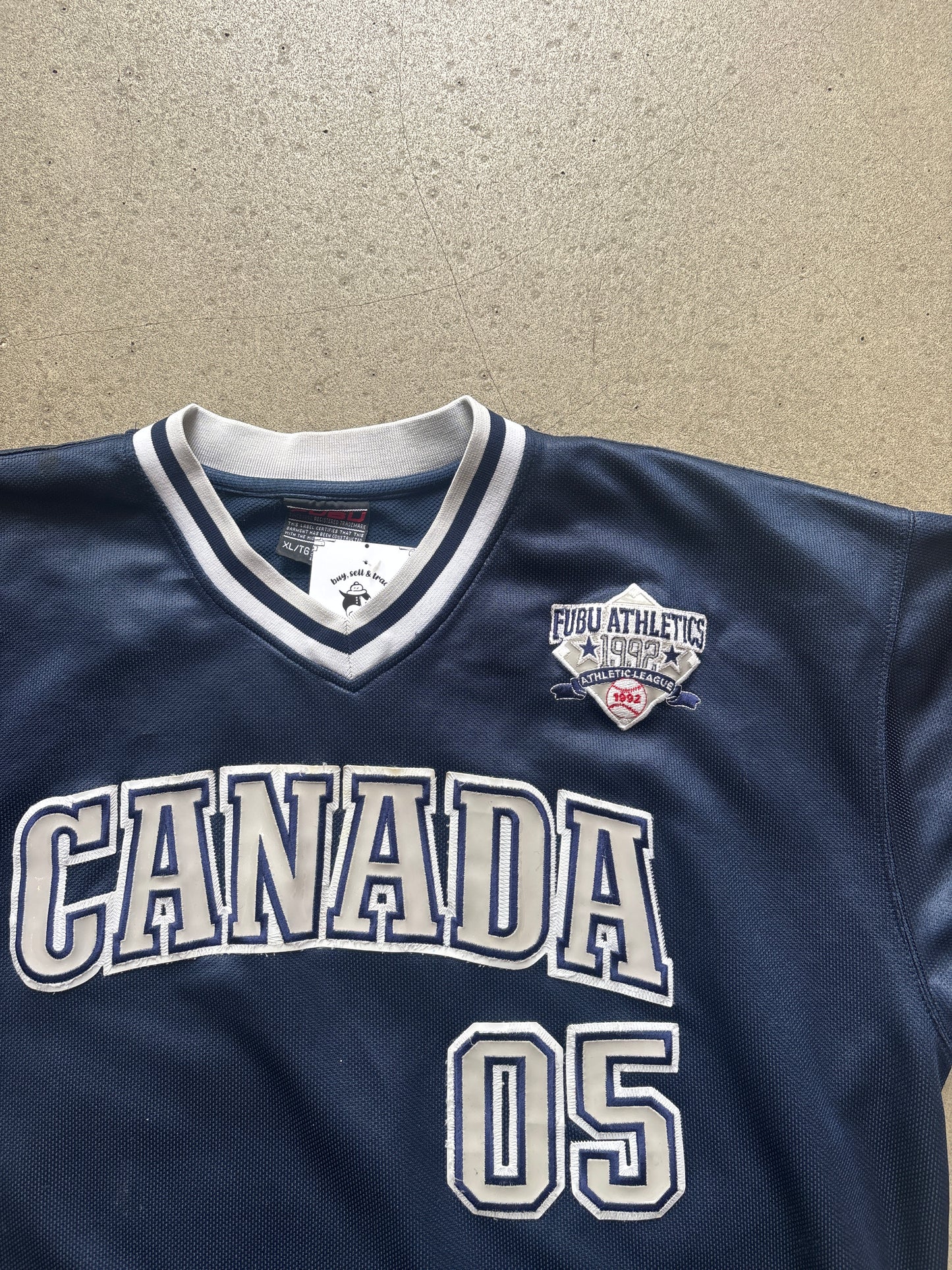 Vintage Fubu Canada Jersey Navy XL