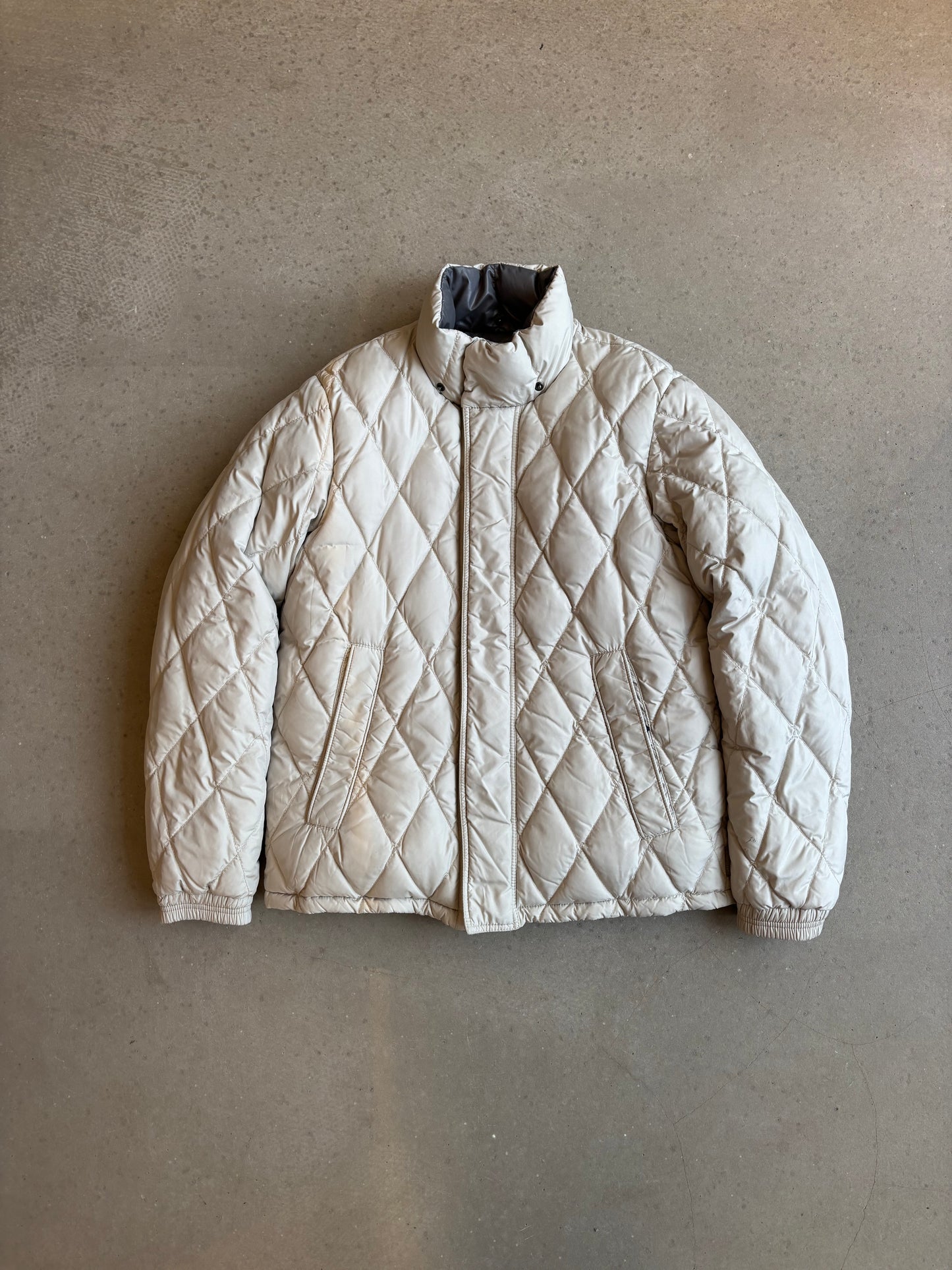 Moncler Down Jacket Double Sided Grey/Beige Size 4