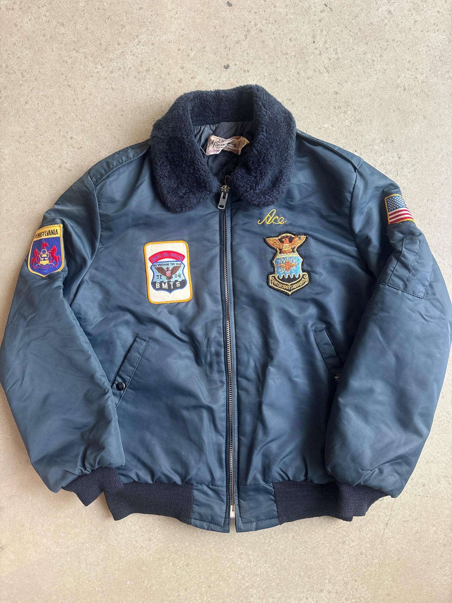 Vintage USAF Jacket Navy Medium