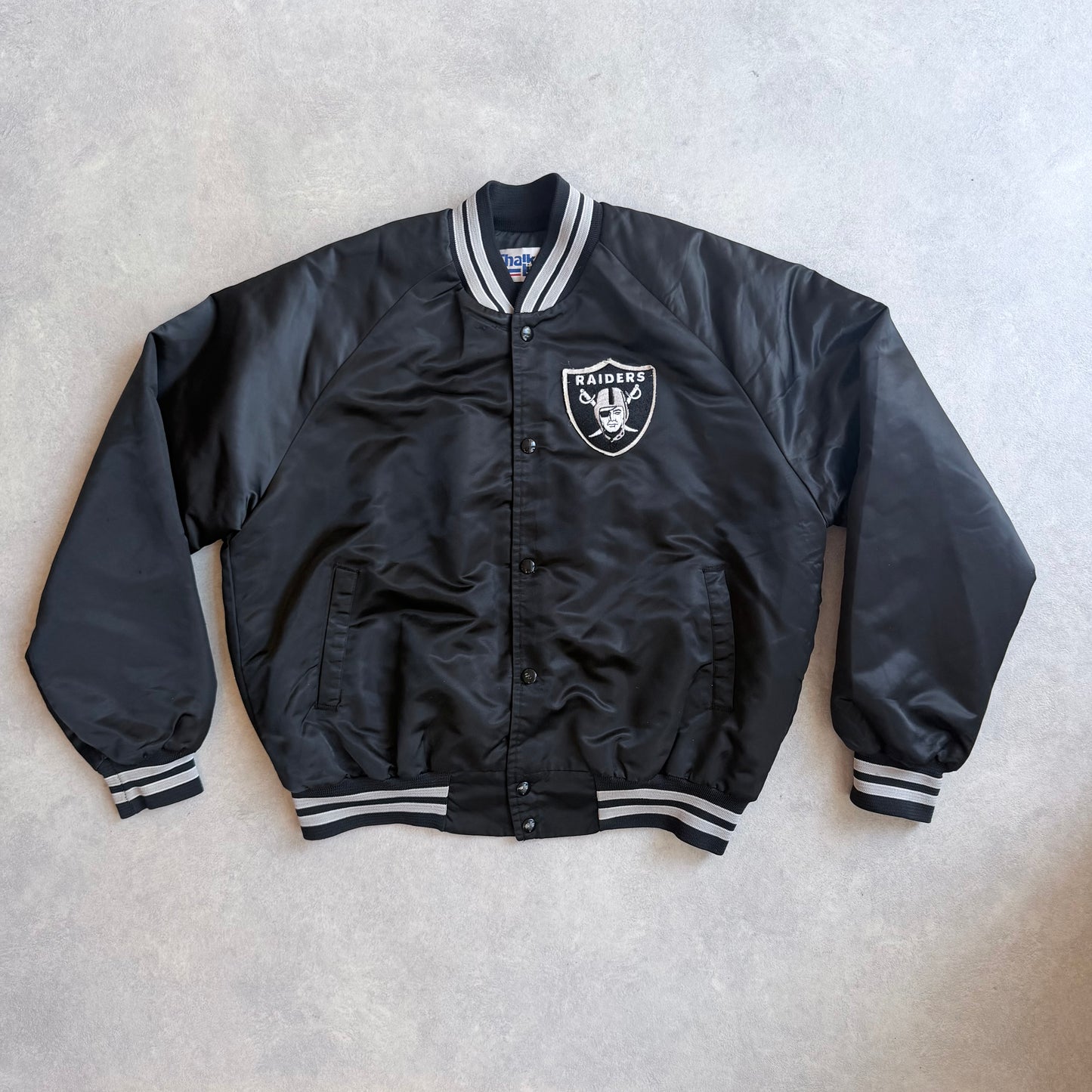 Raiders Chalk Line Retro Satin Jacket L
