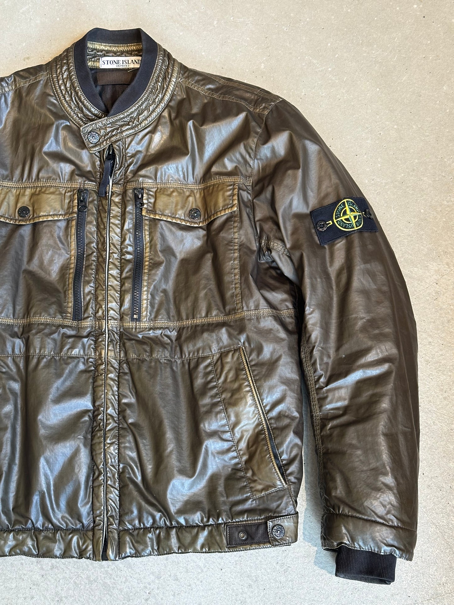 Stone Island Mussola Gommata Olive Jacket Size L (fit M)