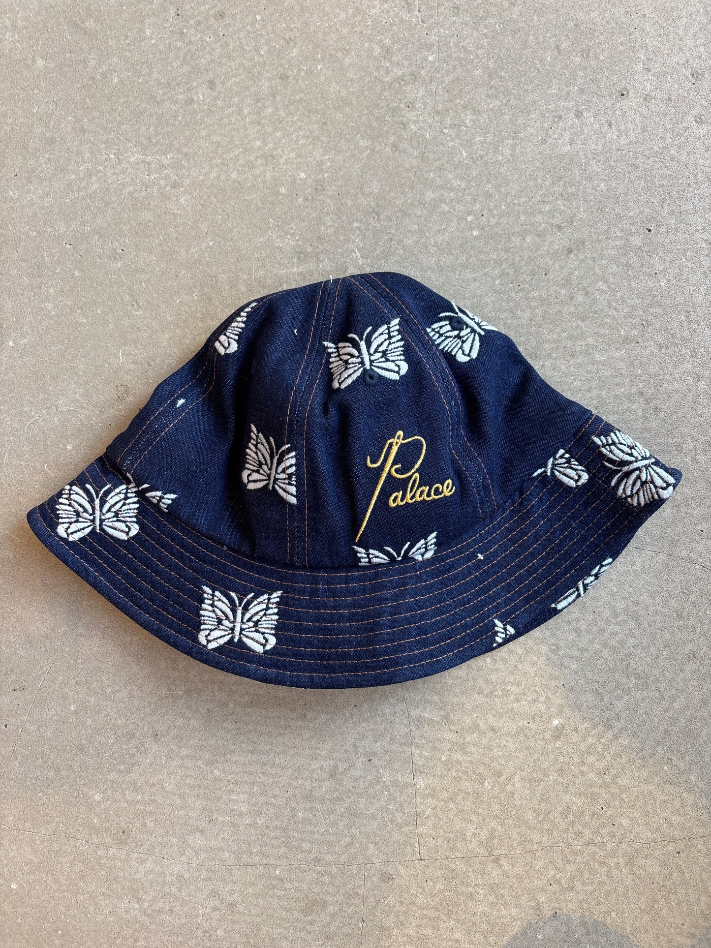 Palace Needles Denim Bucket Hat Indigo