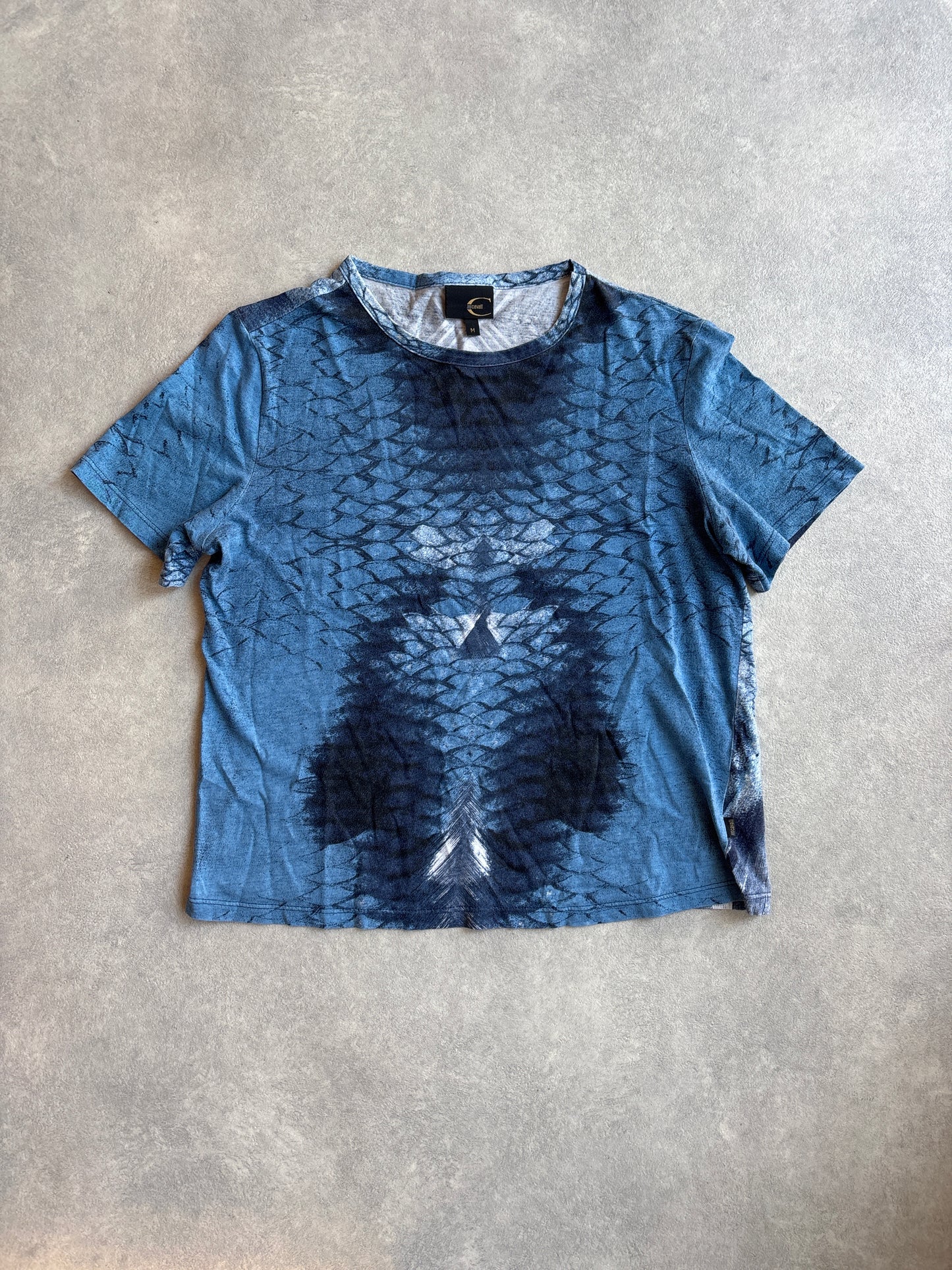 Just Cavalli Blue Snakeskin Tee Medium