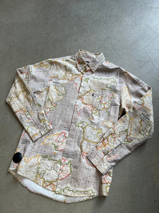 Patta World Globe Map Shirt Brown Medium