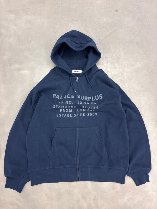 Palace Stamp Waffle Zip Hood Navy XL