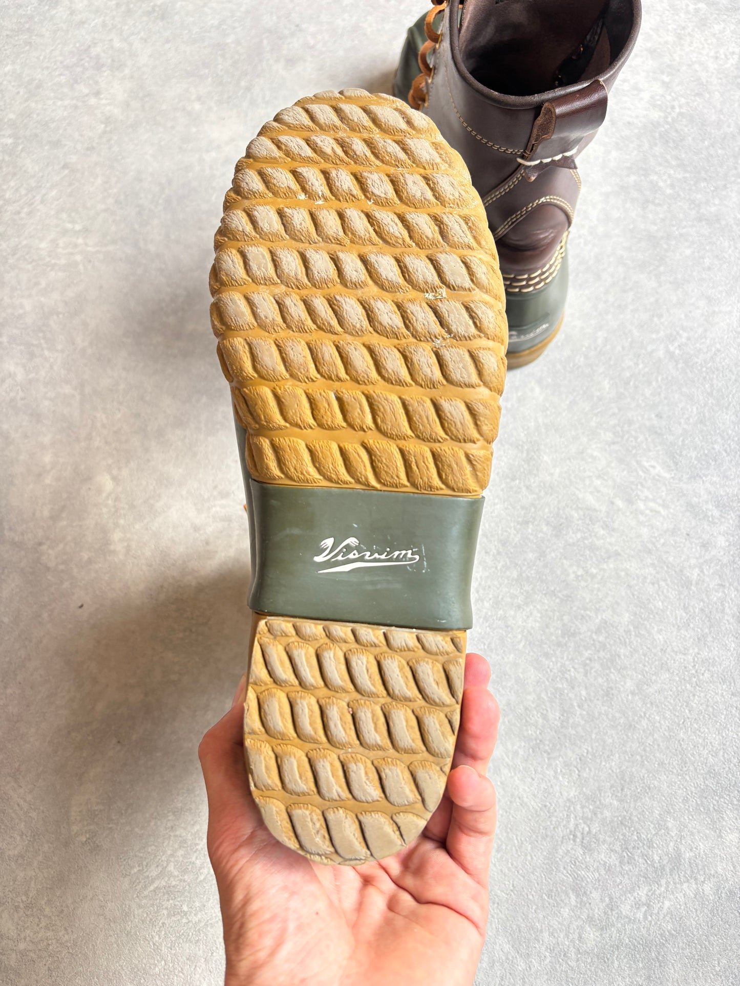 Visvim Logo Print Lace Up Boots Brown 44,5