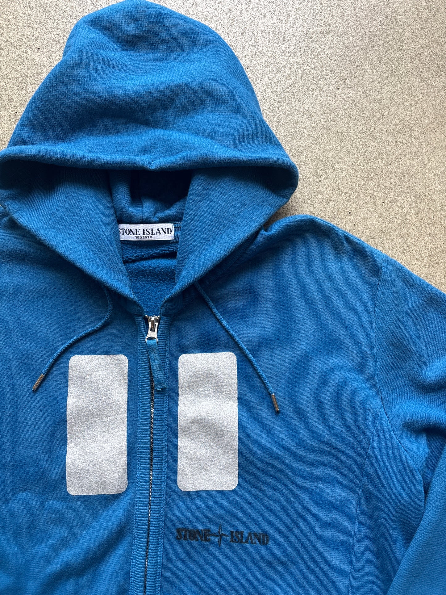 Stone Island Zip Up Hoodie 3M Blue L
