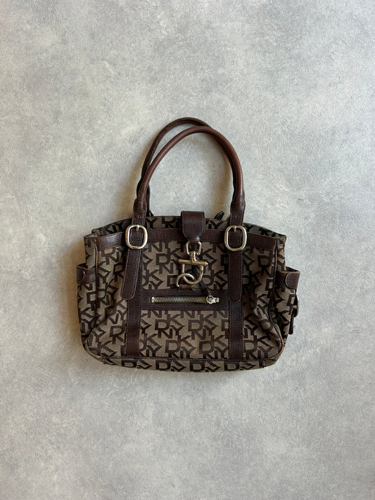 DKNY Monogram Handbag Brown