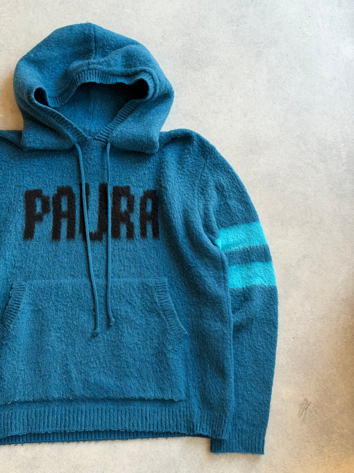 Danilo Paura Wool Knitted Blue Hoodie L