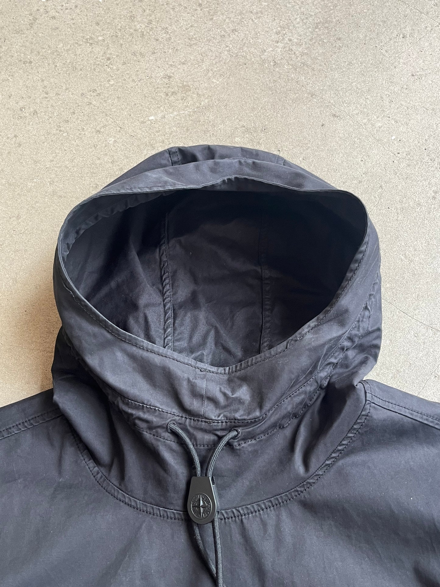 Stone Island Brushed Cotton Hooded Overshirt Black S
