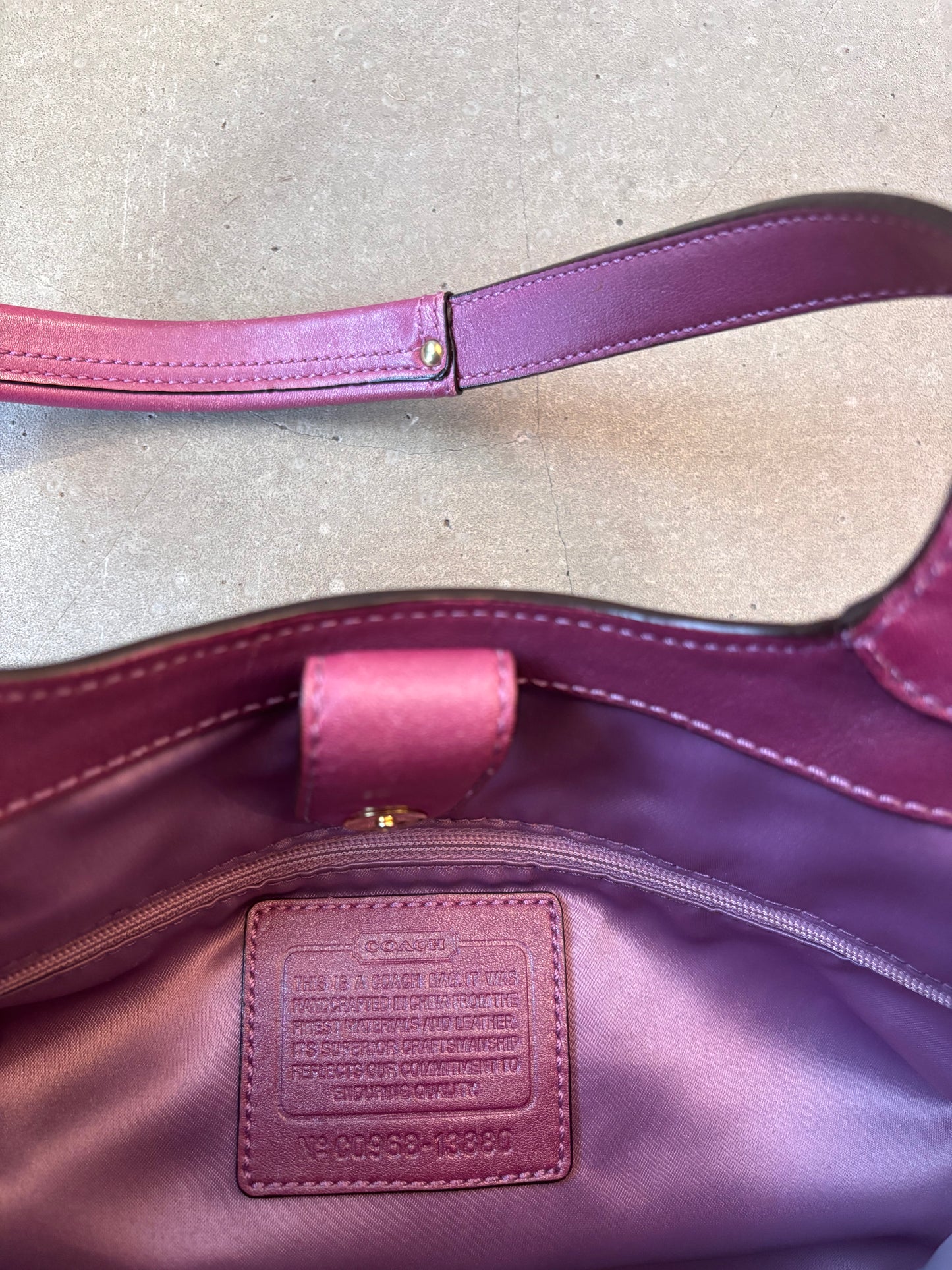 Coach Monogram Belt Handbag Purple