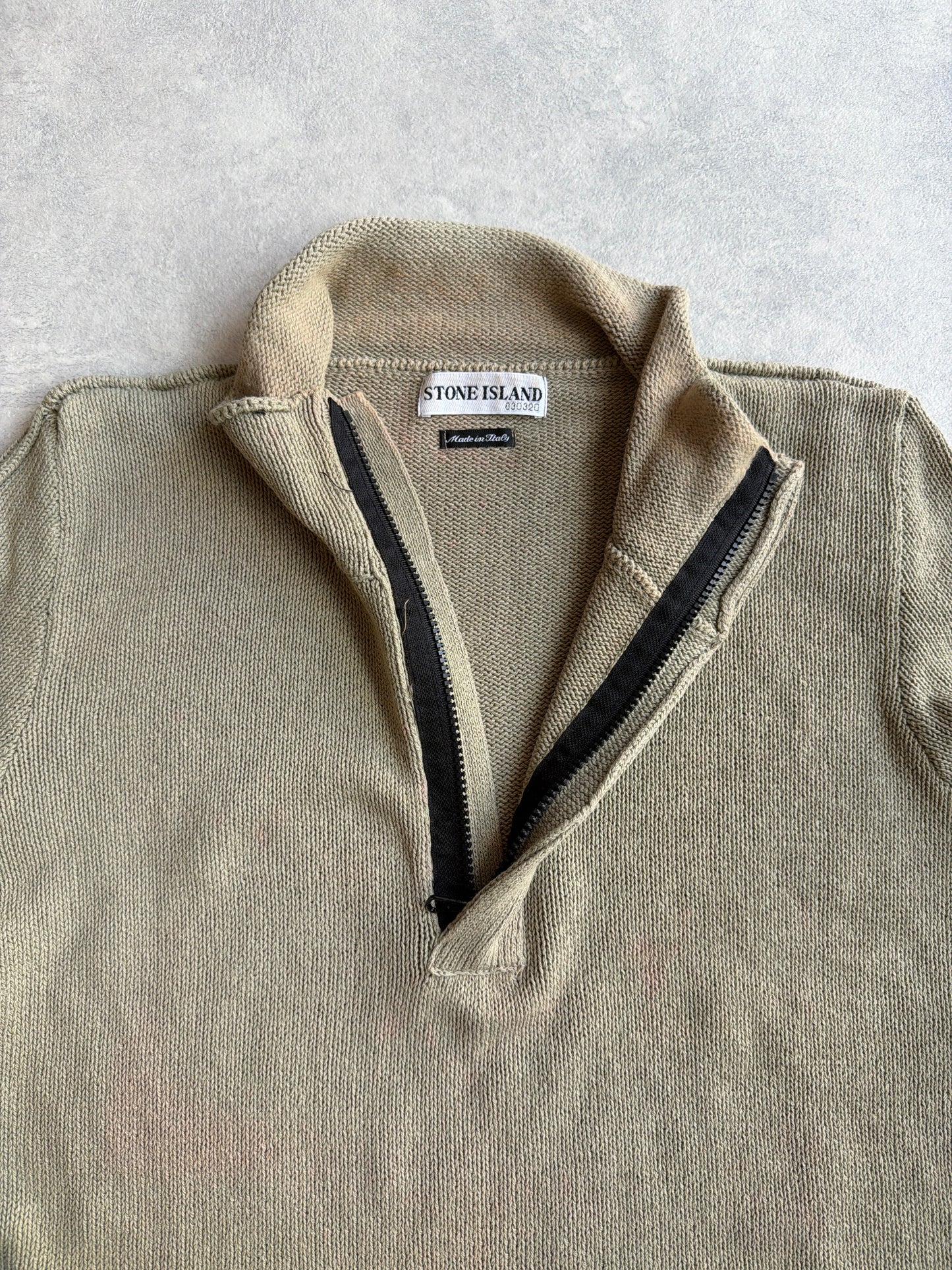 Stone Island Half Zip Knit Beige L / Pink stains