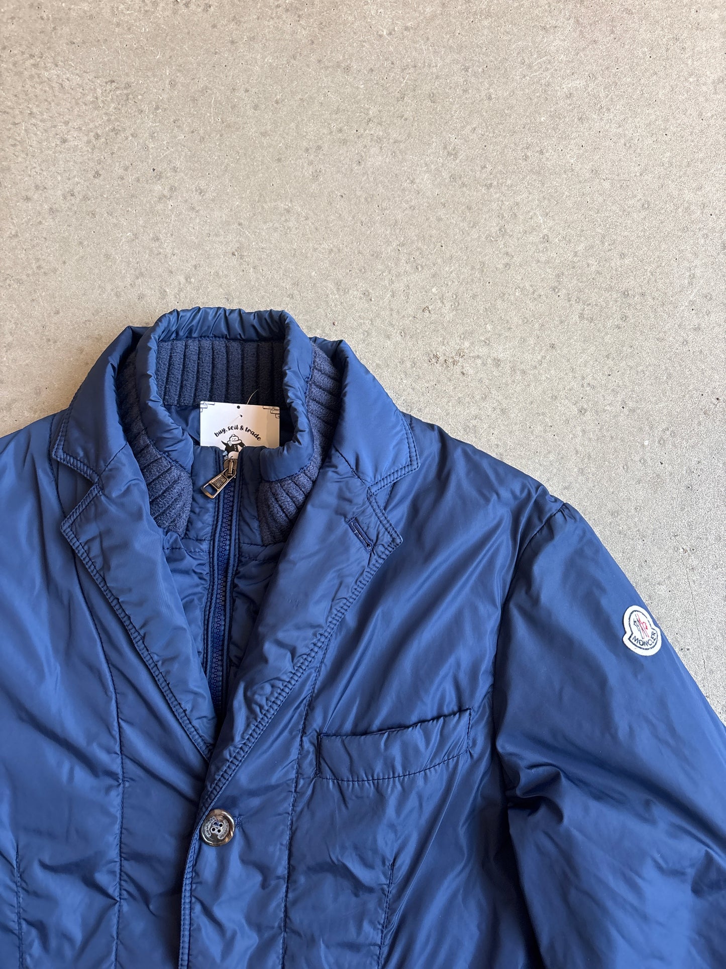 Moncler Hybrid Blazer Down Jacket Removable Collar Blue S