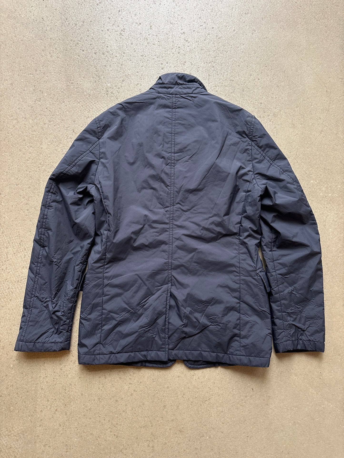 Prada Men Blue Nylon Blazer Jacket Navy 48