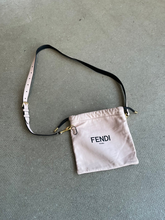 Fendi Roma Leather Drawstring Bag Light Pink