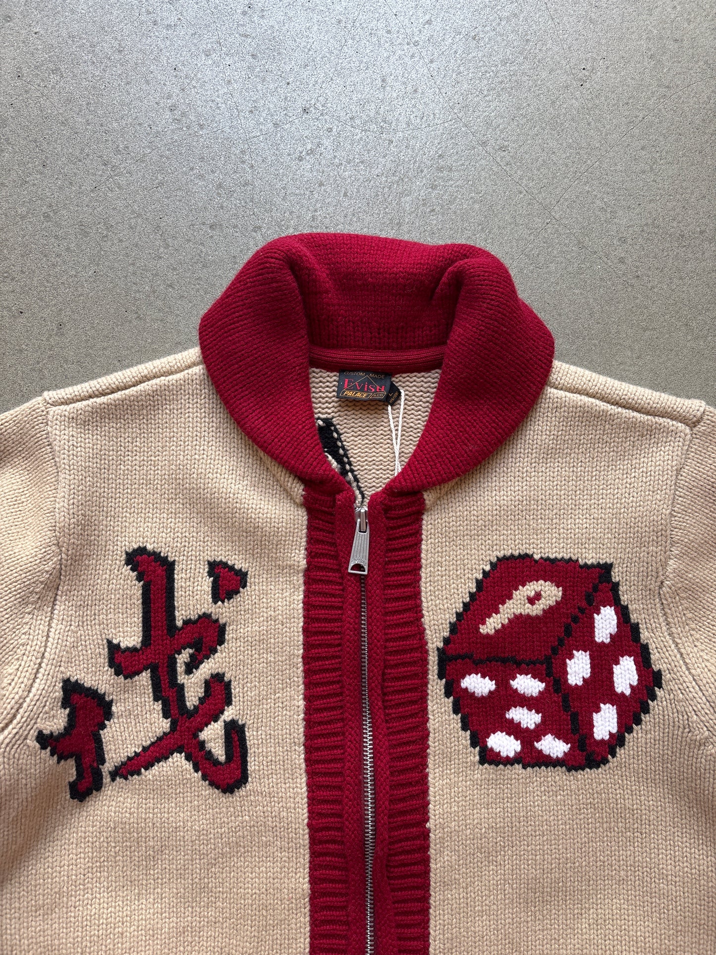 Palace x Evisu Dice Cowichan Knit Cream