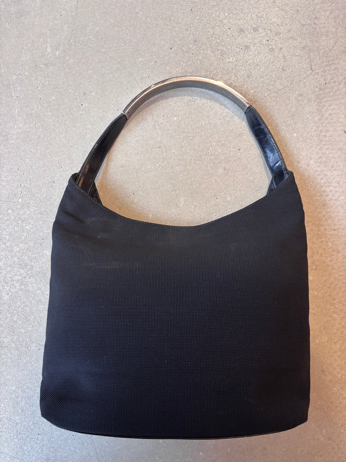 Gucci Metal Strap Hobo Bag Black