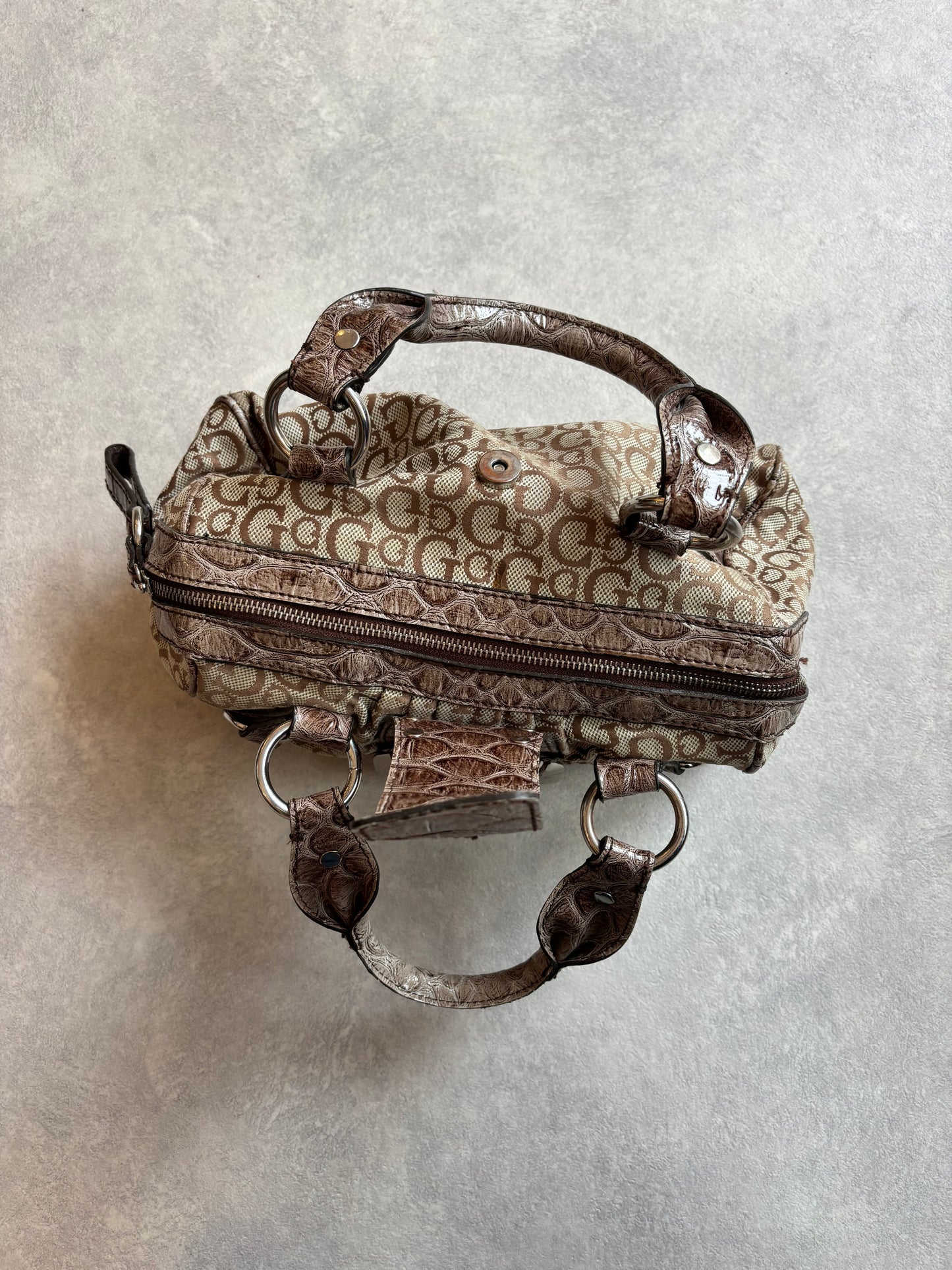 Guess G Buckle Faux Croc Monogram