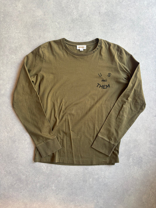 Diesel Us And Them Long Sleeve Army green M