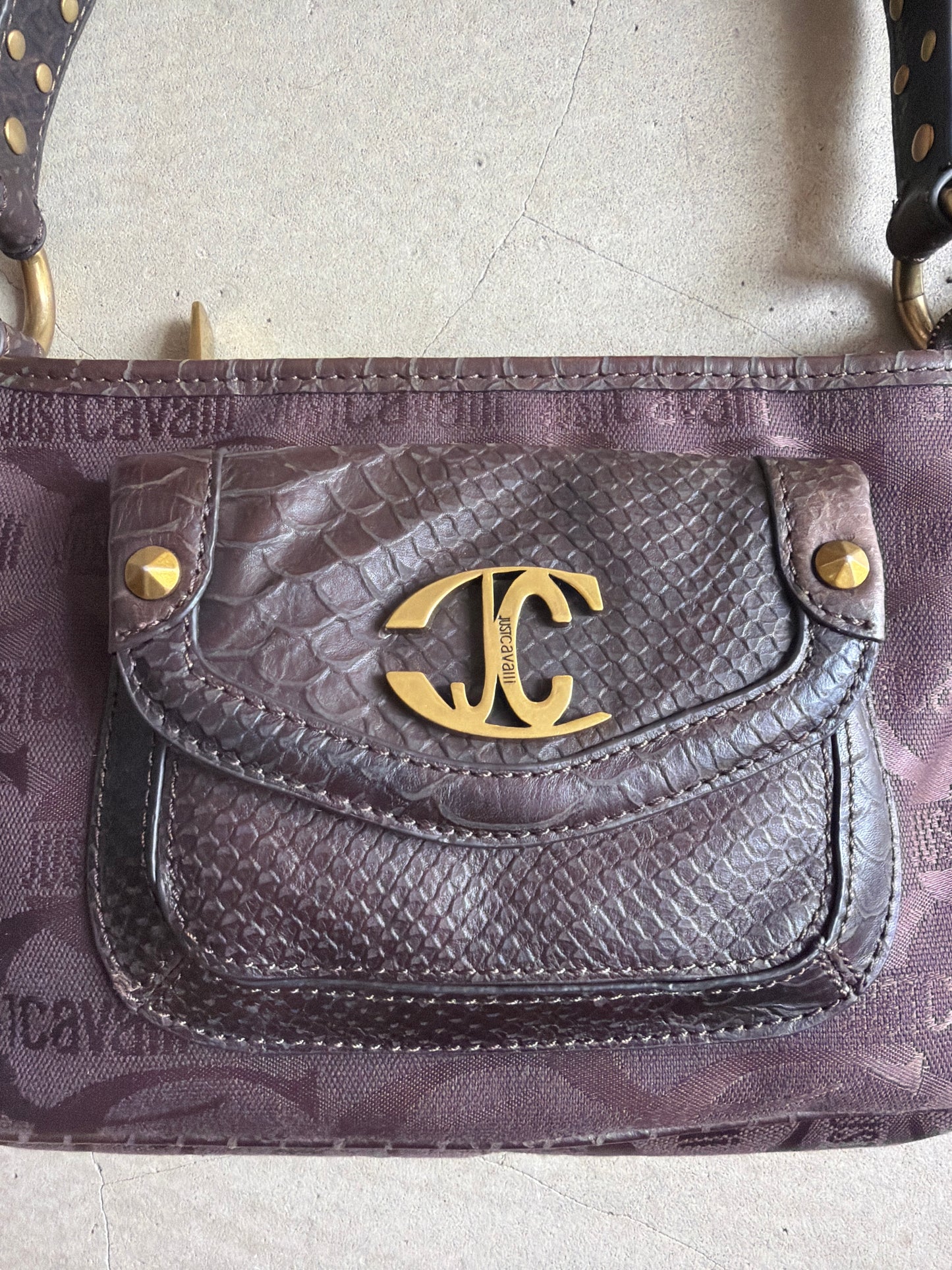 Just Cavalli Brown Hand Bag