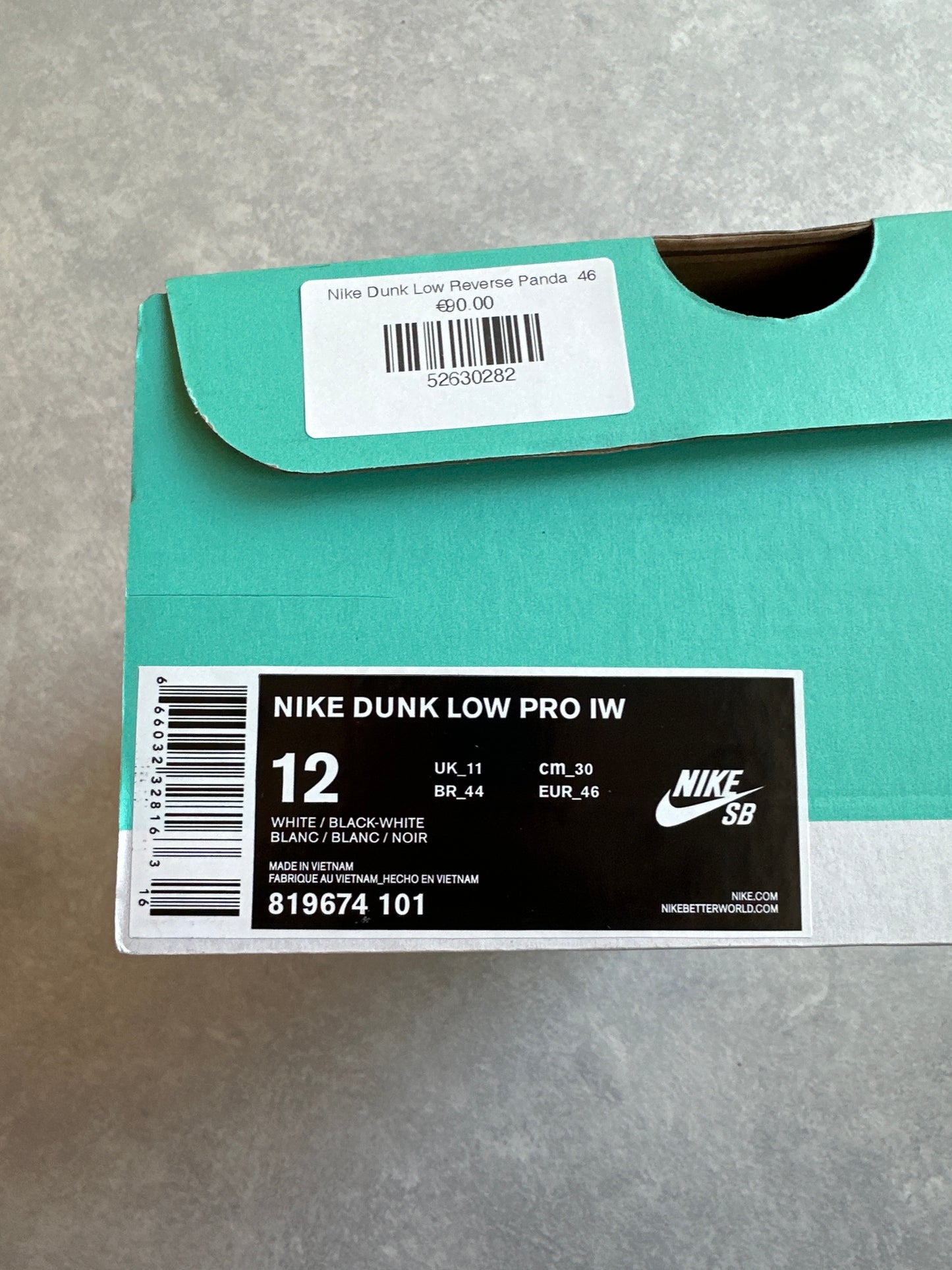 Nike Dunk SB Low Reverse Panda  46