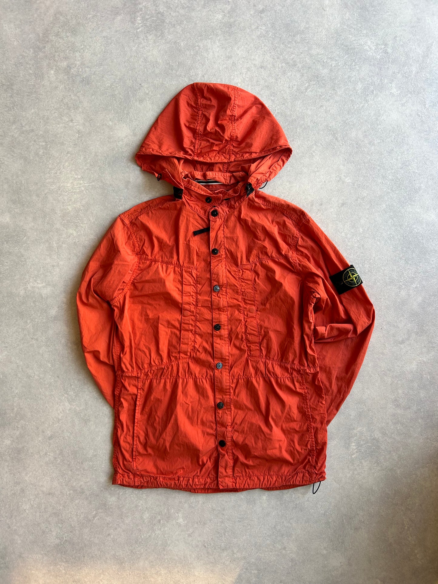 Stone Island 2012 Orange Hydrophobic Hooded Jacket Large