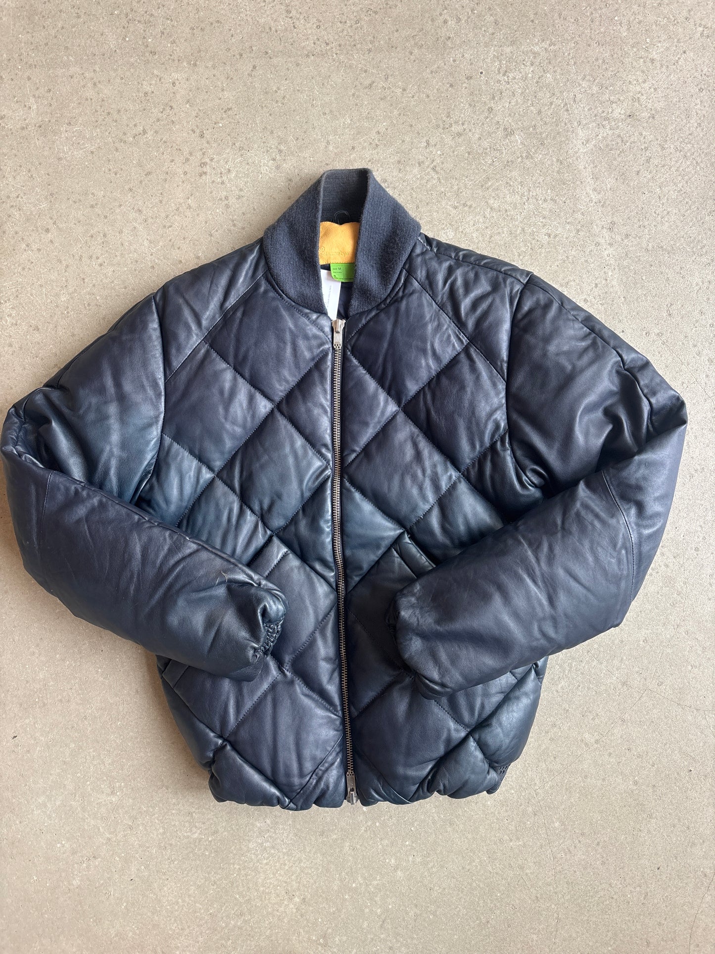 G-star By Marc Newson Leather Bomber Jacket Medium