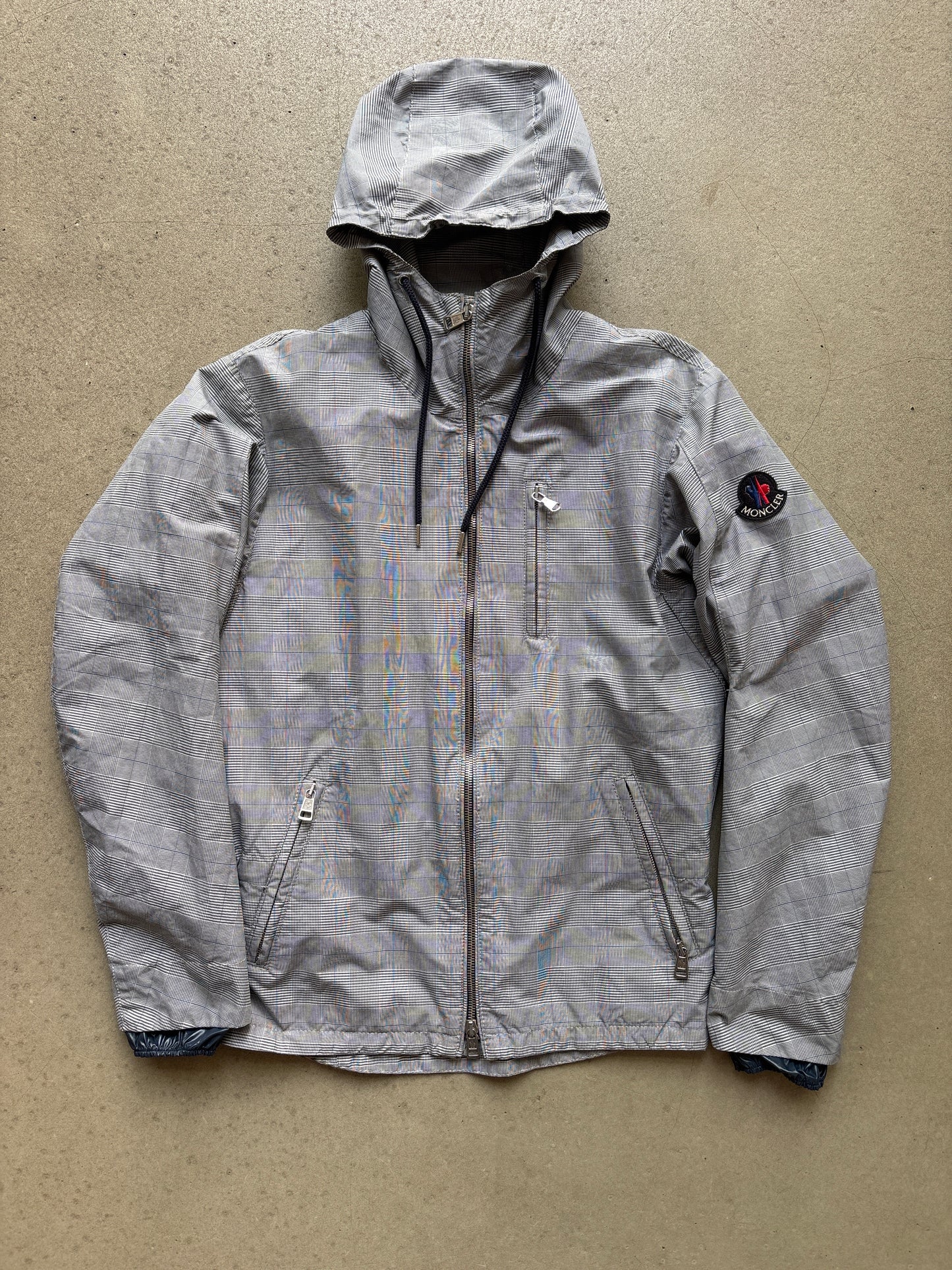 Moncler Checkered Pattern Woman Jacket Grey 0