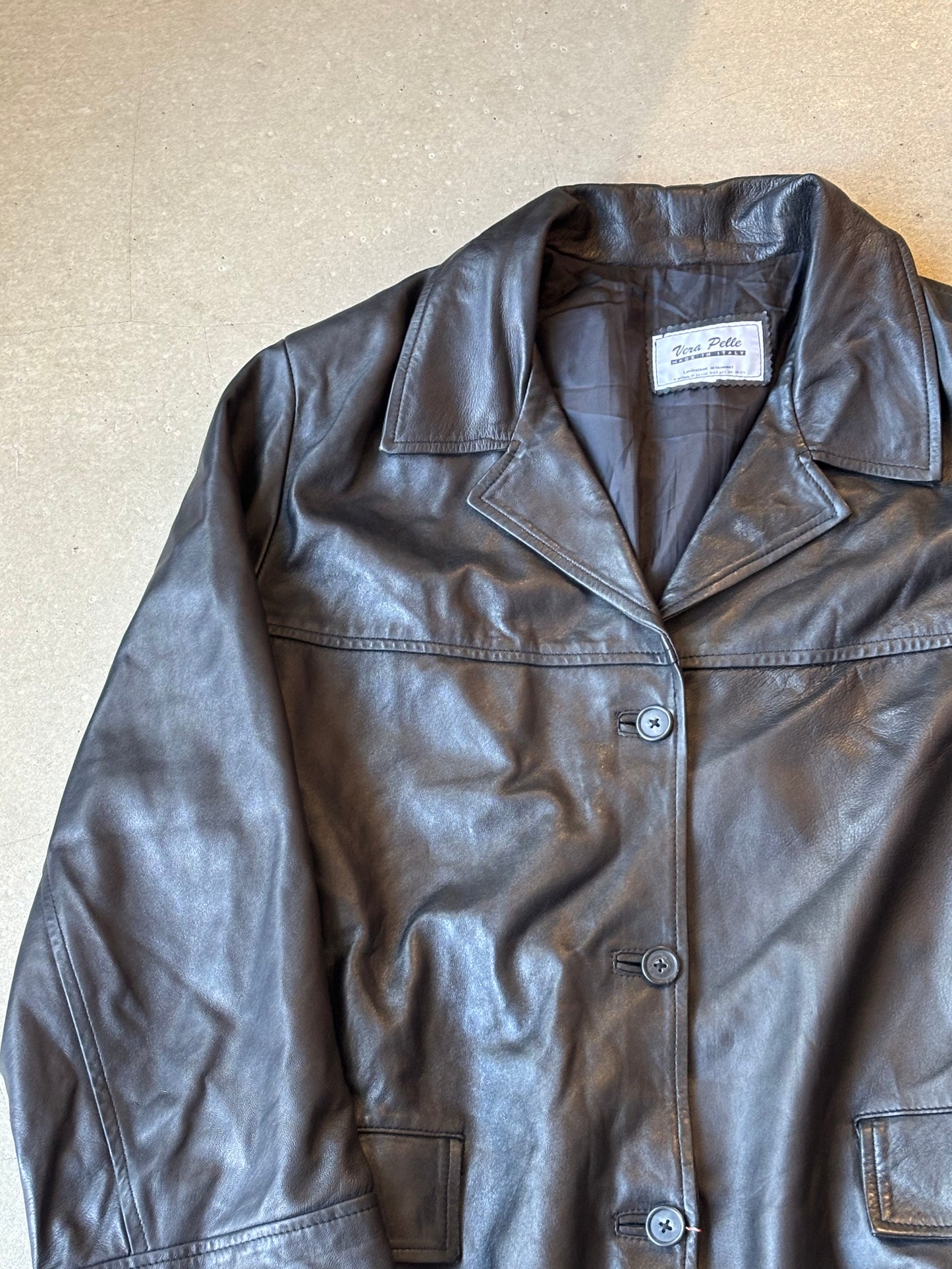 Vera Pelle Leather Jacket Black L