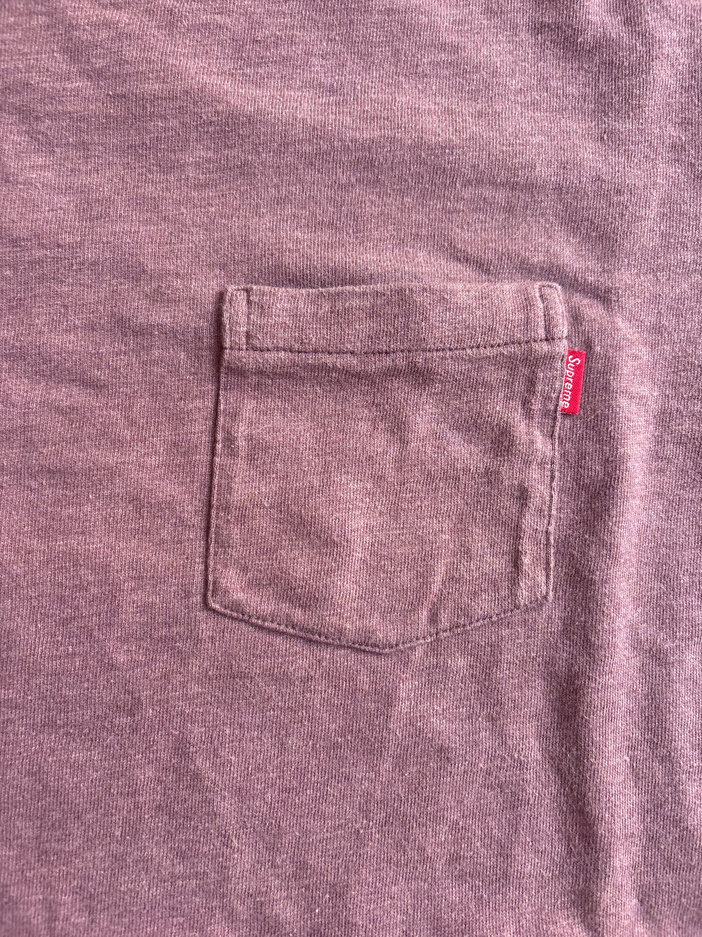 Supreme Pocket Heavy Tee Size XL Faded Burgundy