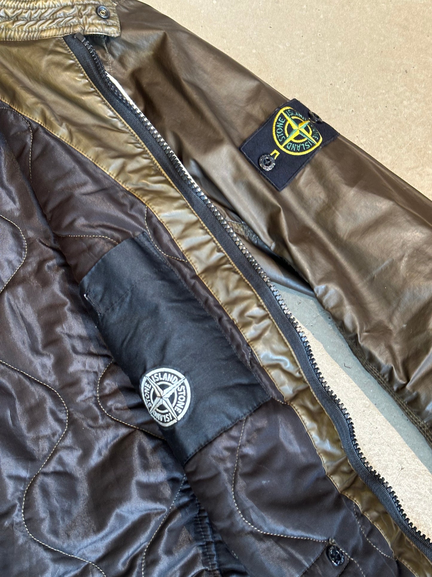 Stone Island Mussola Gommata Olive Jacket Size L (fit M)
