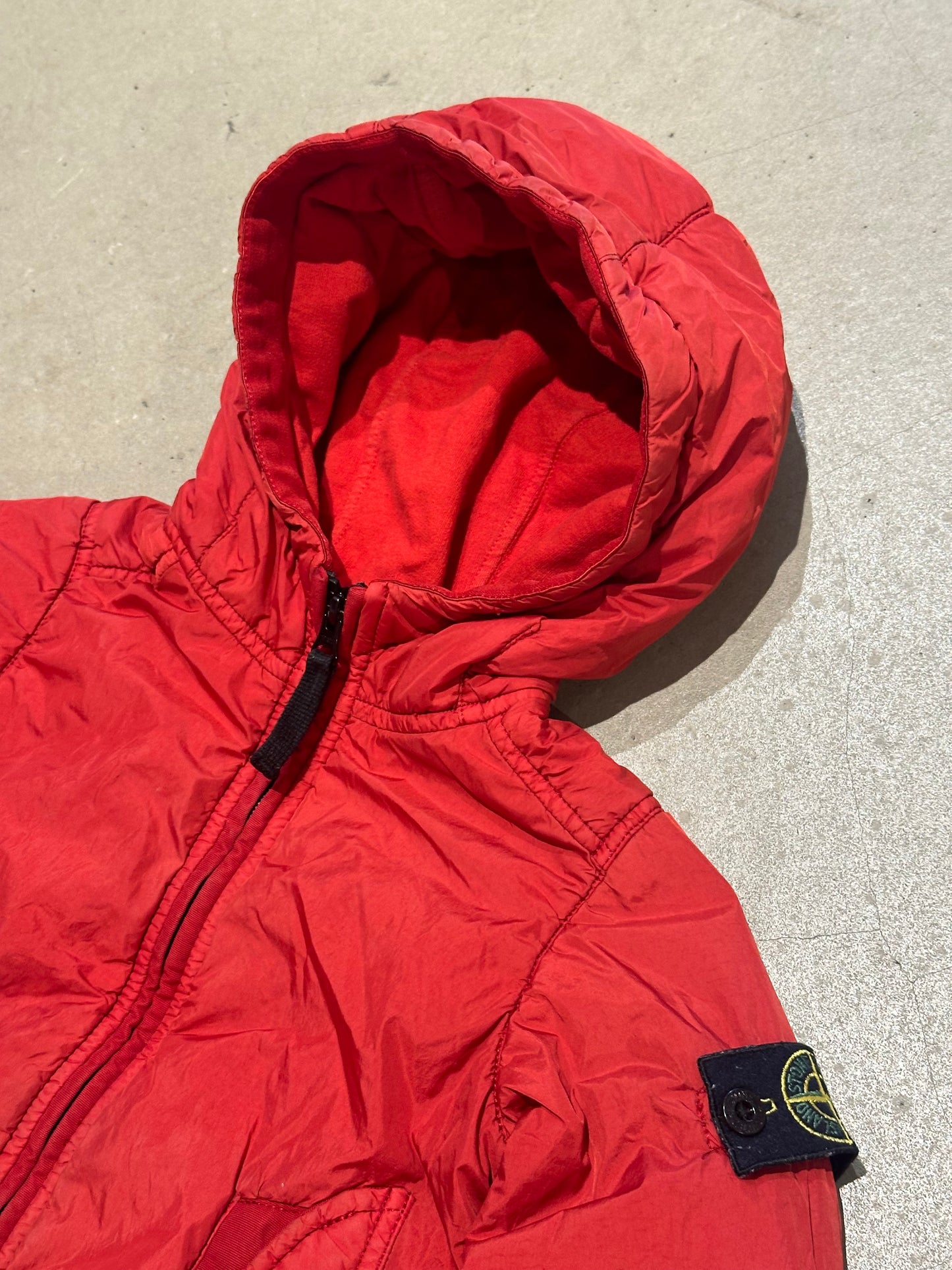 Stone Island Junior Fleeced Jacket Red 3 Years