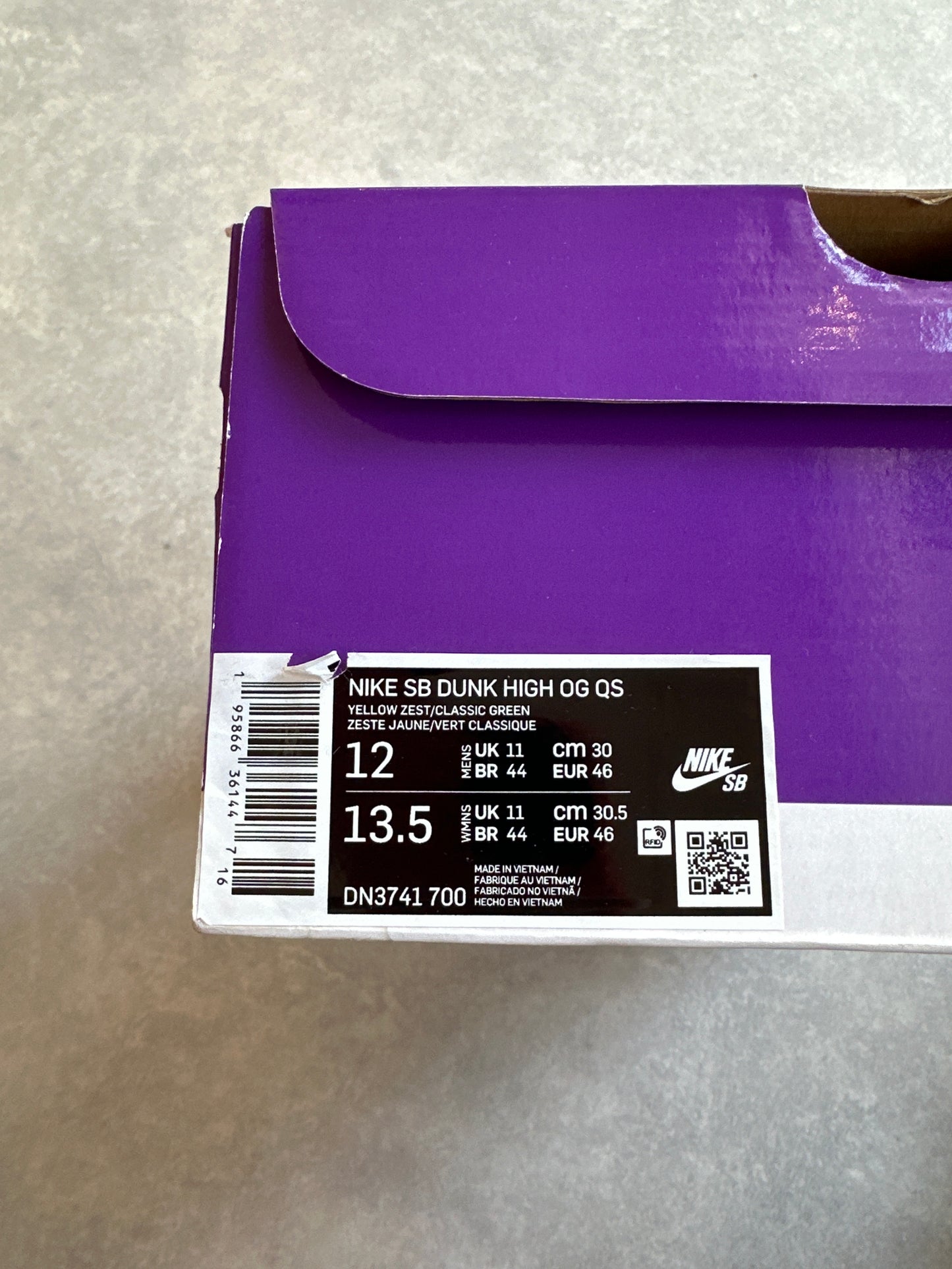 Nike x Supreme Dunk High SB By Any Means 46 Green/yellow