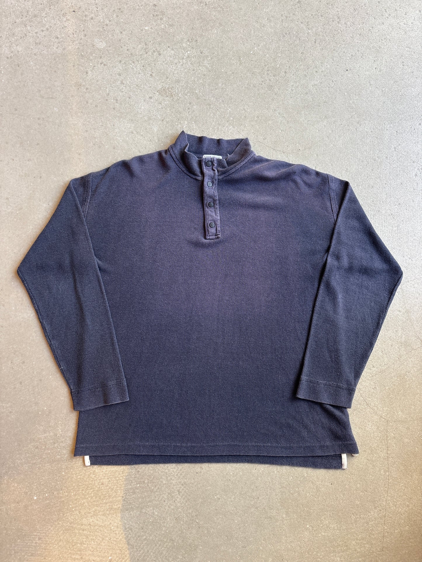 Vintage Stone Island Dyed Button Up Sweater Purple Large