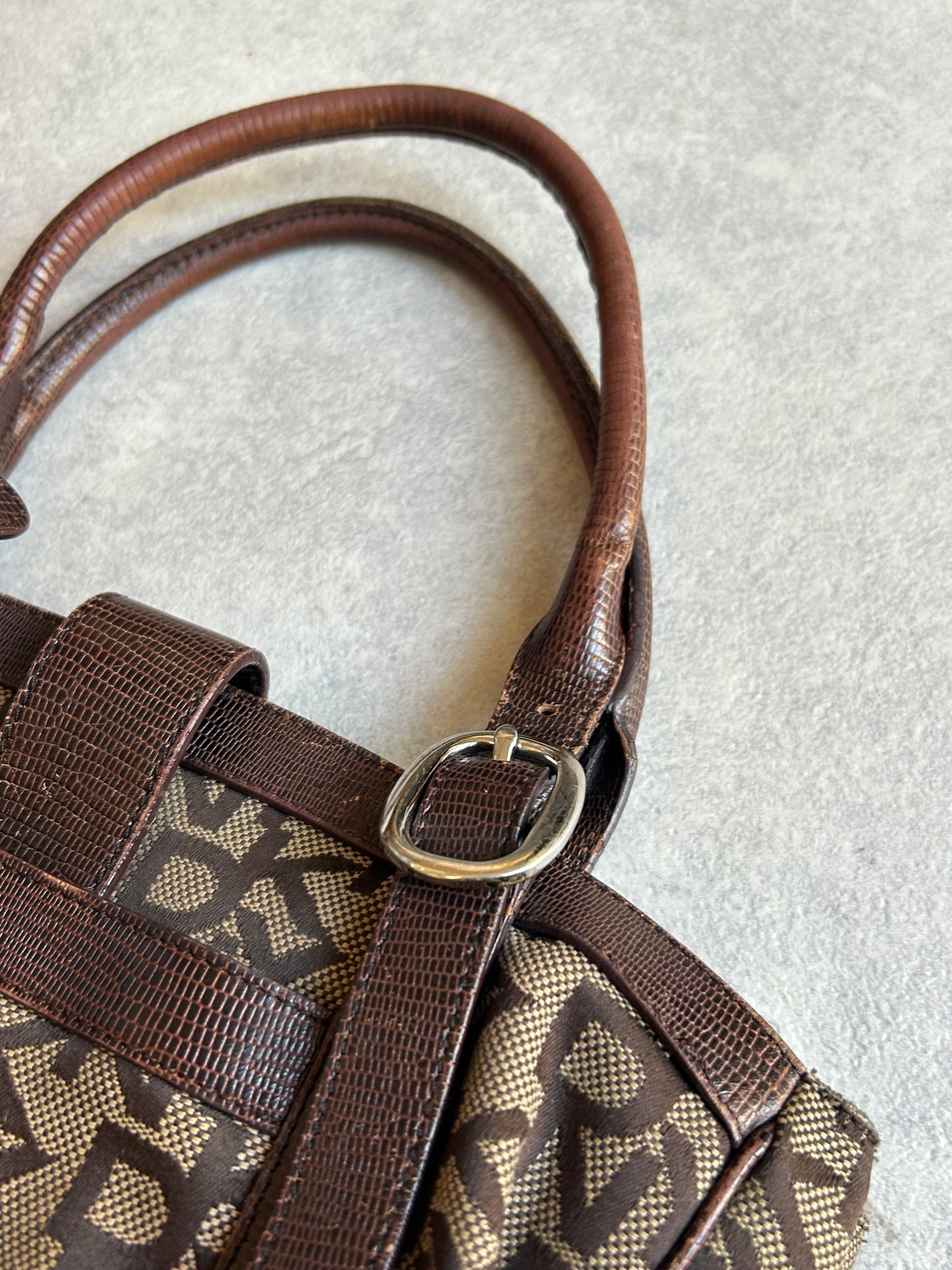 DKNY Monogram Handbag Brown