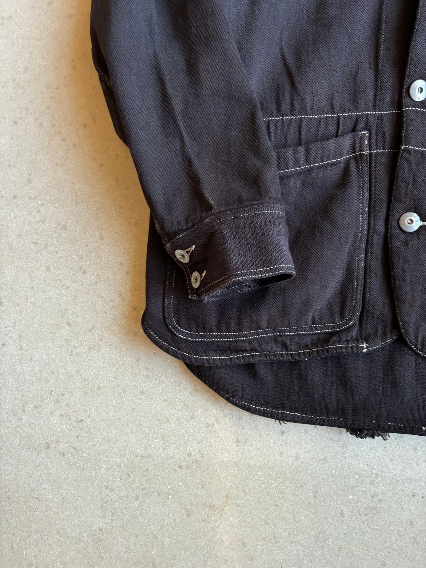 Vintage Japanese Stitched Workwear Jacket Black XL