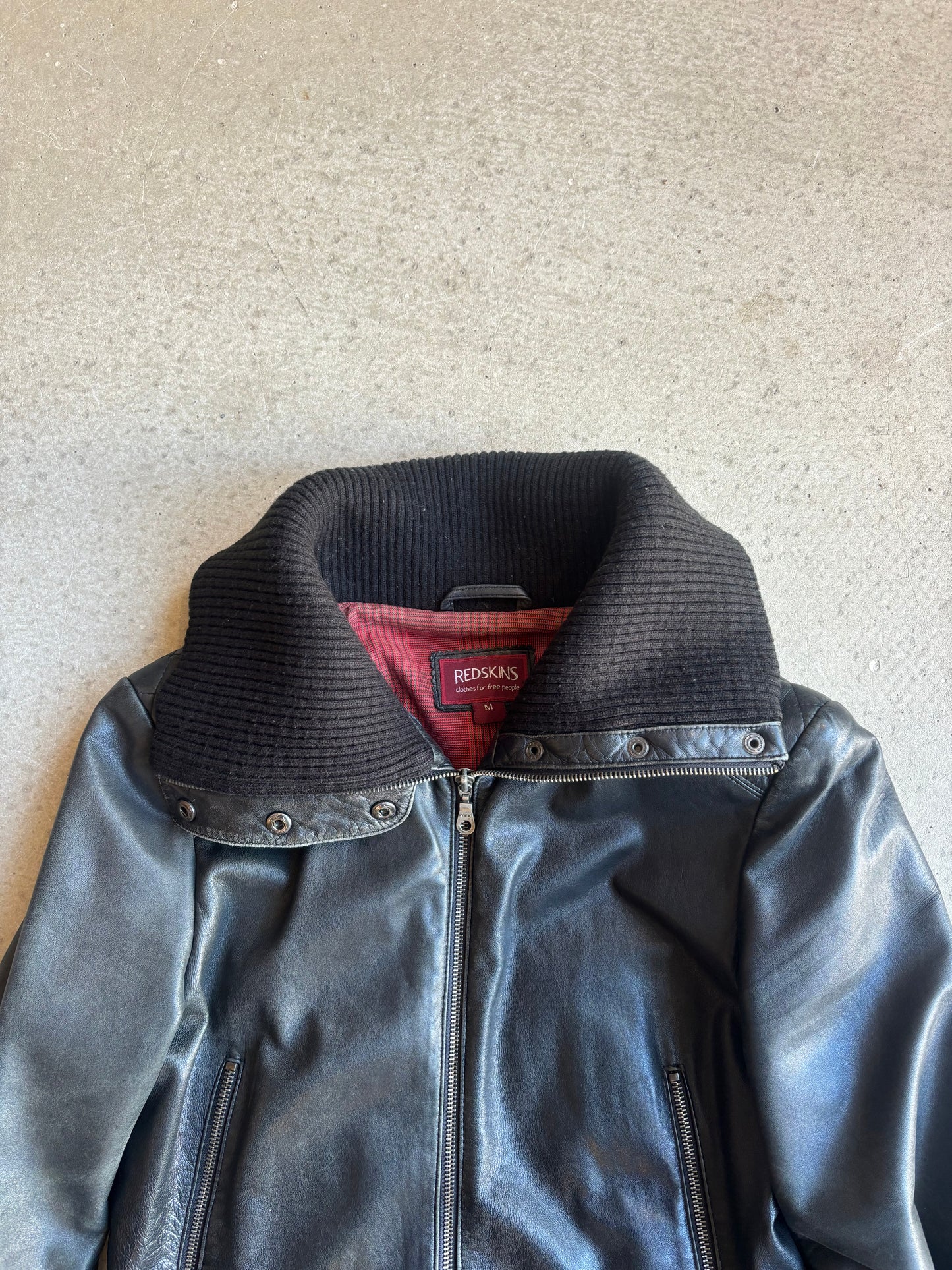 Redskins Dracucolar Leather Trenchcoat Black Medium
