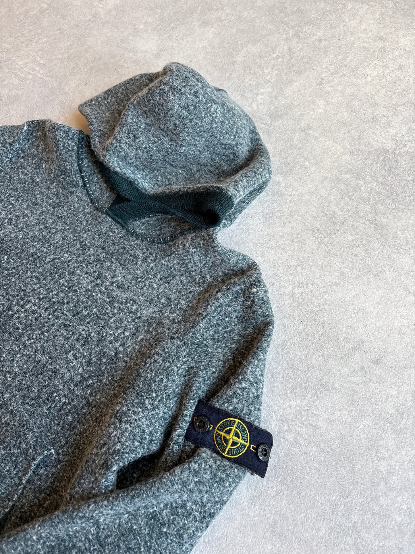 Stone Island Grey Wool Knit Zip -up Junior