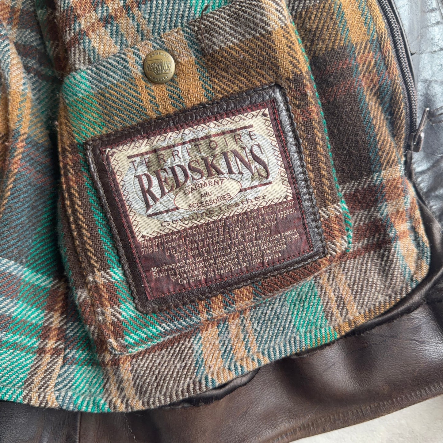Redskins Brown Bomber Aviator Leather Jacket XL