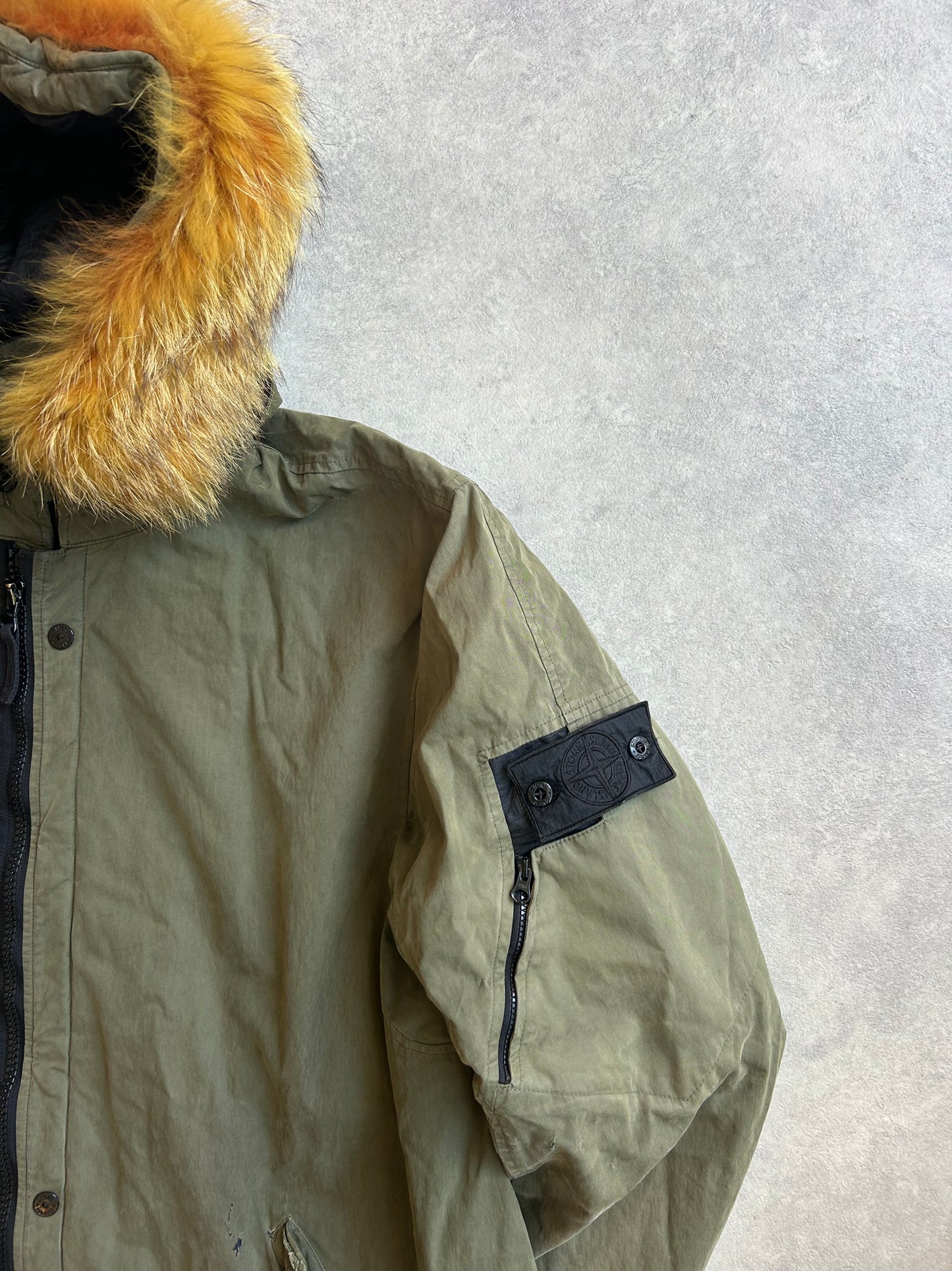 Stone Island Shadow Project Tela 50 Fili 2L Fur Hood Jacket Green XL
