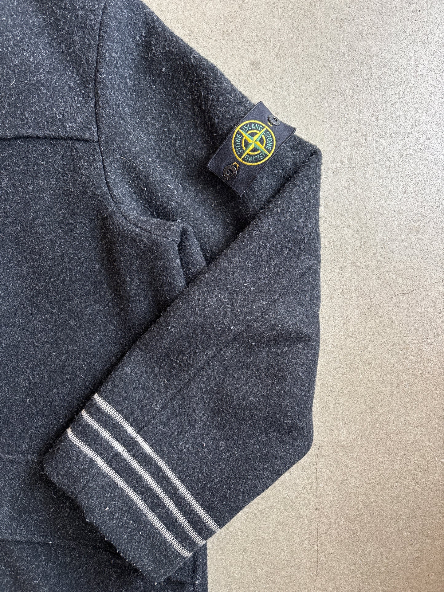 Stone Island 2003 Wool Duffle Jacket Black XL