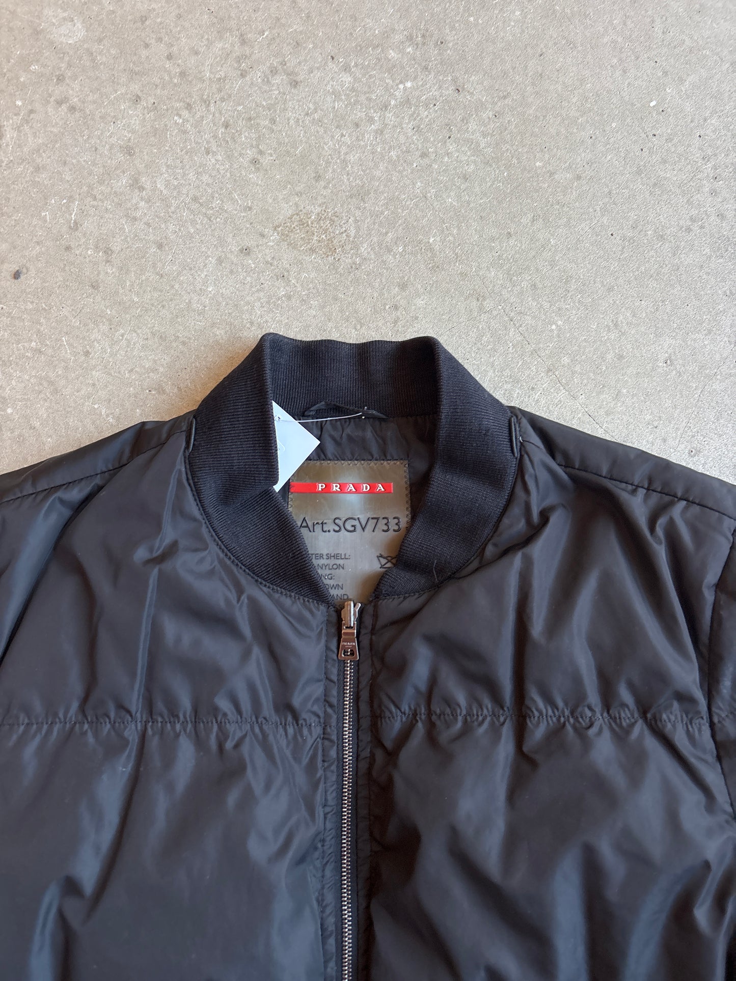 Prada Padded Bomber Jacket Black M